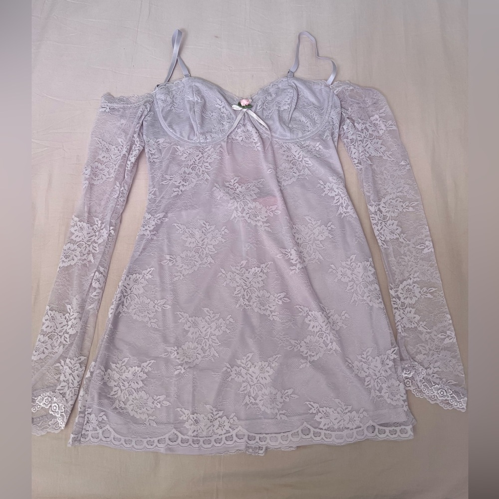 Dolls Kill Sugar Thrillz Purple Dress with Lace Detailing